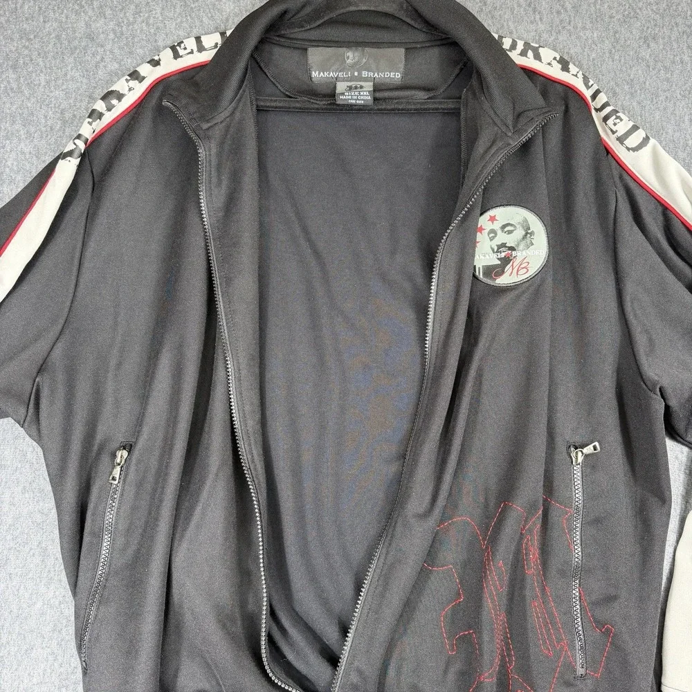 Vintage Y2K Makaveli‎ Branded 2Pac Track Jacket Full Zip Mens Size XXL